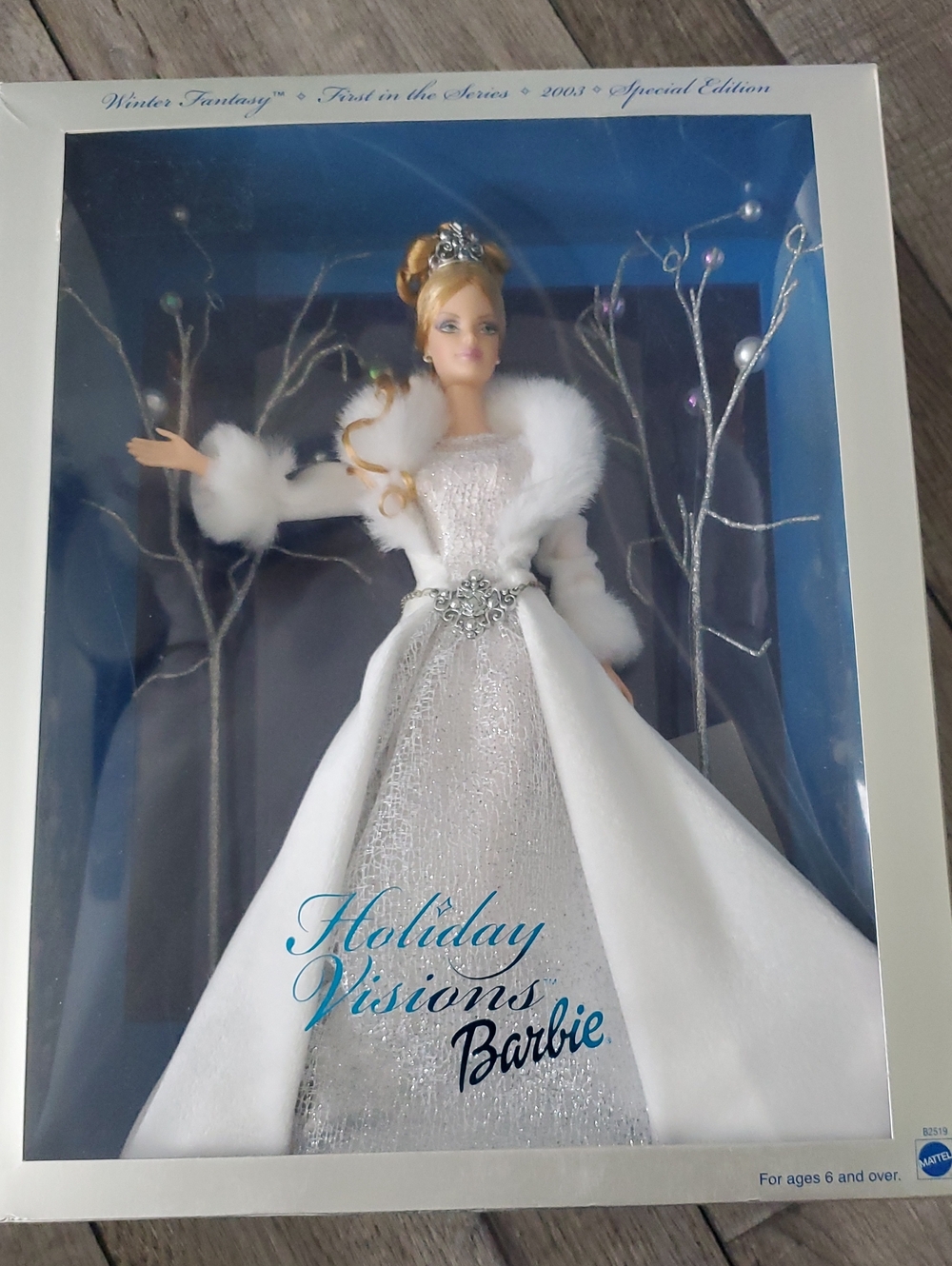 2003 Barbie Holiday Visions Winter Fantasy Barbie- White and Silver